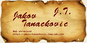 Jakov Tanacković vizit kartica